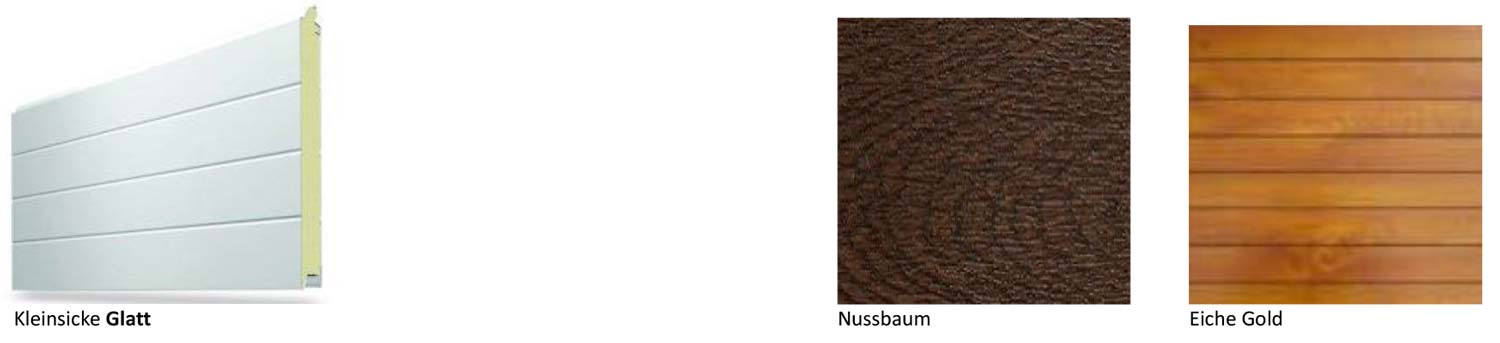 7 Torpaneelen Oberfläche Standard Kleinsicke Glatt Nussbaum Eiche Gold
