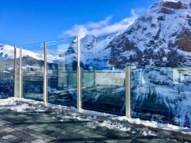 Slide Glass Balkon Windschutz Glass verstellbar Winter kälteresistent